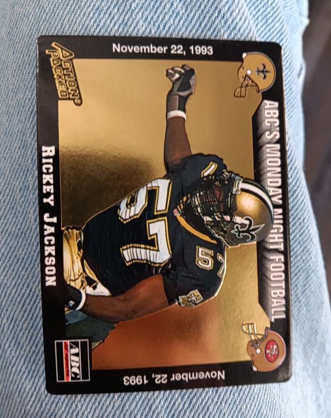 1993 Action Packed Monday Night Football #40 Rickey Jackson — front