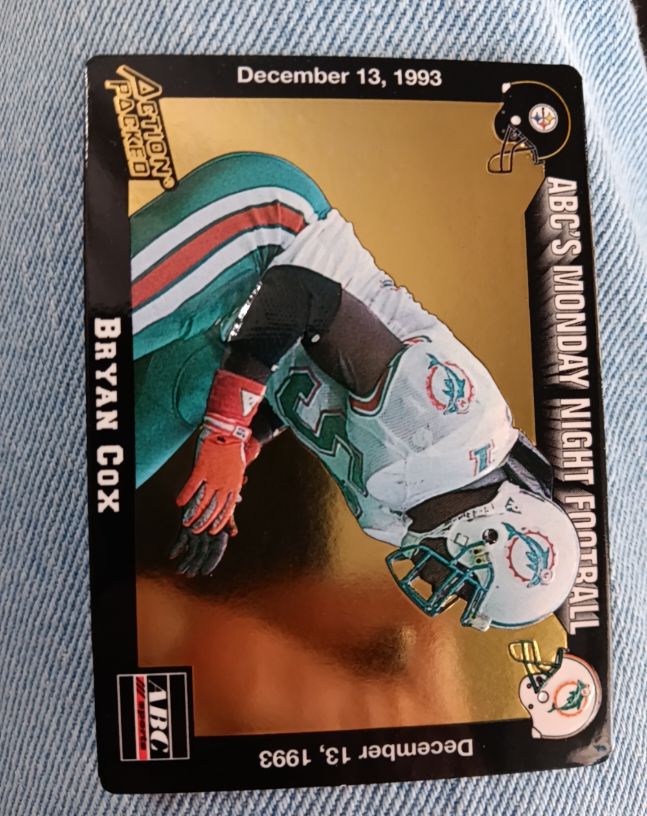 1993 Action Packed Monday Night Football #64 Bryan Cox — front