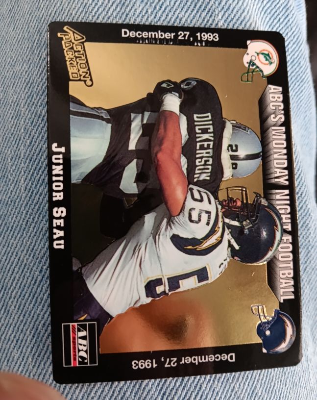 1993 Action Packed ABC's Monday Night Football Junior Seau — front
