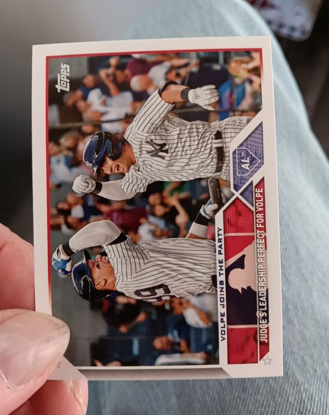 2023 Topps Update #US269 Volpe Joins the Party (Anthony Volpe / Aaron Judge) — front