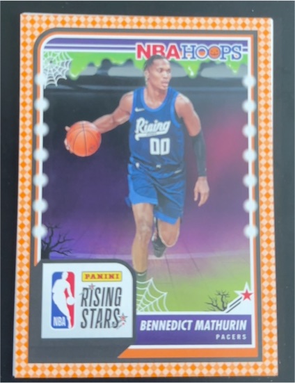 2023-24 Panini NBA Hoops Haunted Hoops Orange #286 Bennedict Mathurin — front