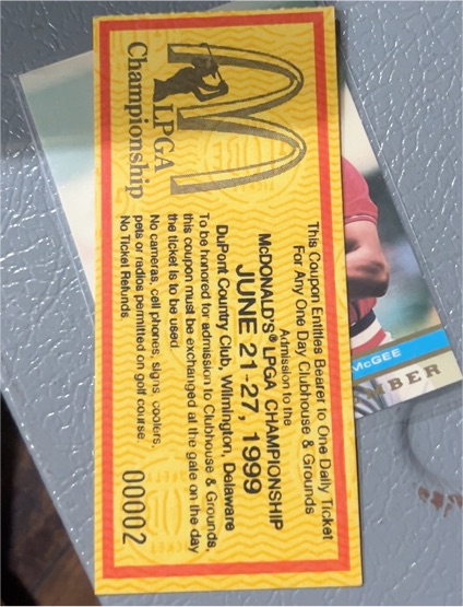 1999 McDonald's LPGA Championship Ticket Coupon June 21-27 — front