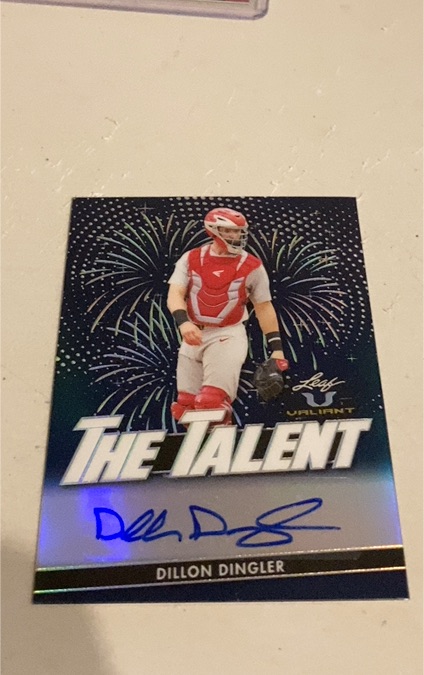 2020 Leaf Valiant #TT-DD1 Dillon Dingler The Talent — front