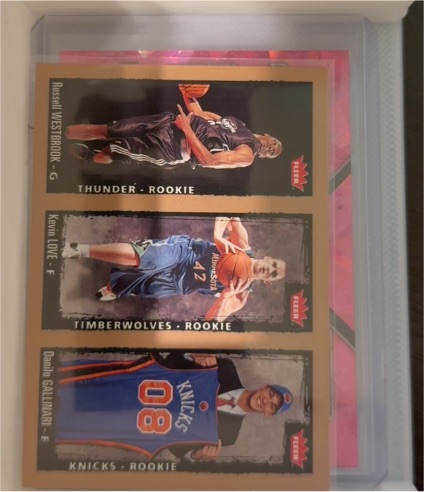 2008-09 Fleer #237 Russell Westbrook/Kevin Love/Danilo Gallinari Rookie Card — front