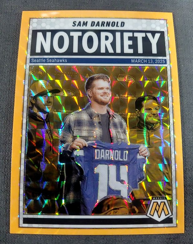 2025 Panini Mosaic Notoriety #9 Sam Darnold — front