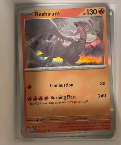 2025 Pokémon ME02: Phantasmal Flames #017 Reshiram — front