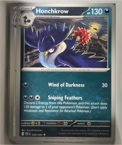 2023 Pokémon TCG Phantasmal Flames #058 Honchkrow — front