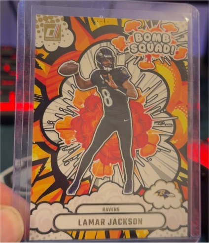 2025 Panini Donruss #BS-LJN Lamar Jackson Bomb Squad — front