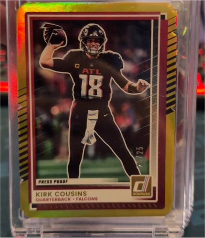 2025 Donruss #114 Kirk Cousins Press Proof — front