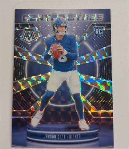 2025 Panini Mosaic #7 Jaxson Dart Center Stage Silver Mosaic Prizm — front