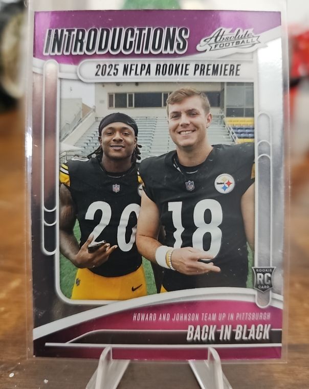 2025 Panini Absolute Football #I-WHD Will Howard & Kaleb Johnson Introductions Rookie Premiere — front