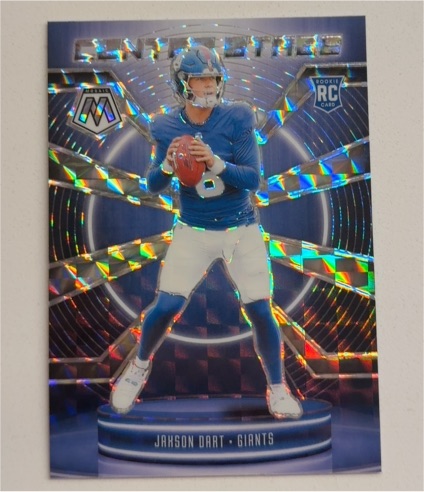 2025 Panini Mosaic #7 Jaxson Dart Rookie Center Stage Silver Prizm — front