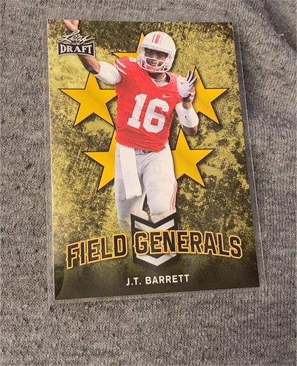 2018 Leaf Draft Field Generals #FG-02 J.T. Barrett — front