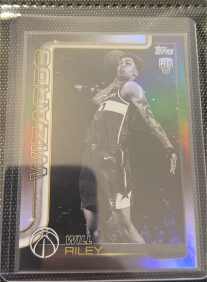 2025-26 Topps #221 Will Riley Blackout Parallel — front