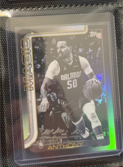2025-26 Topps Basketball #91 Cole Anthony Blackout Parallel — front