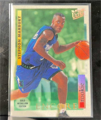 1996-97 Fleer Ultra Encore Rookies Gold Medallion Stephon Marbury RC #G-272 — front