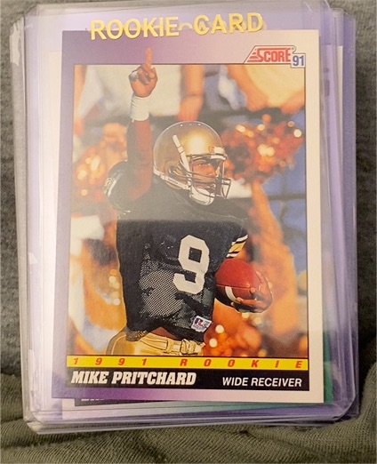 1991 Score #592 Mike Pritchard — front
