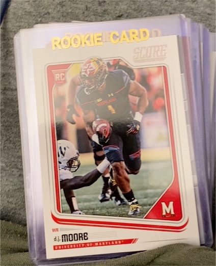 2018 Score #384 D.J. Moore Rookie Card — front