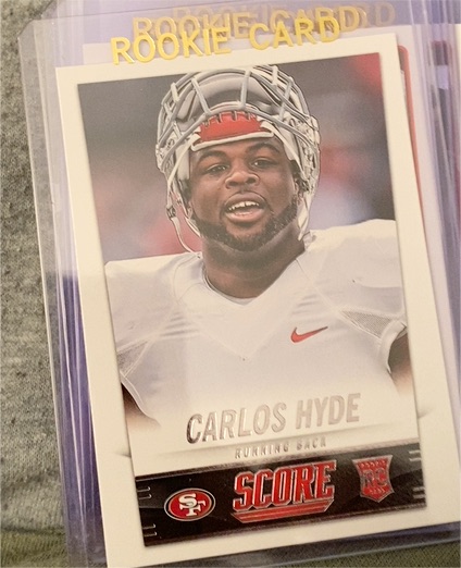 2014 Panini Score #349 Carlos Hyde Rookie Card — front
