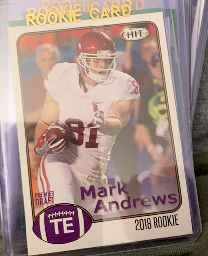 2018 Sage Hit Premier Draft #30 Mark Andrews Rookie Card — front