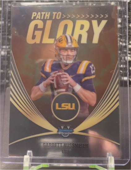 2025 Bowman University Chrome #PG-2 Garrett Nussmeier Path to Glory — front