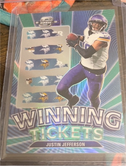 2023 Panini Contenders Optic Winning Tickets #WT-5 Justin Jefferson — front