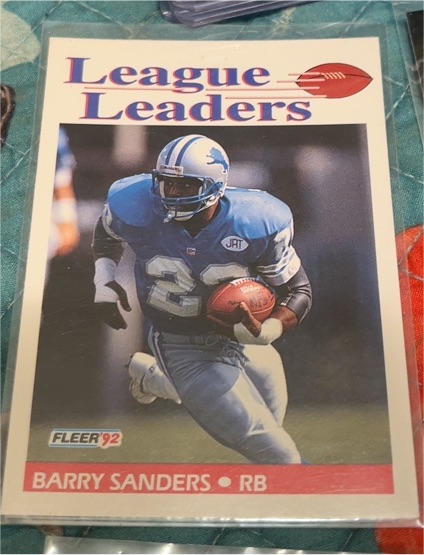 1992 Fleer #457 Barry Sanders League Leaders — front