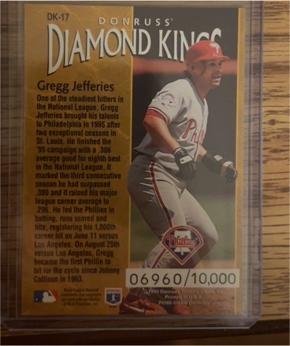 1995 Donruss Diamond Kings #DK-17 Gregg Jefferies — front