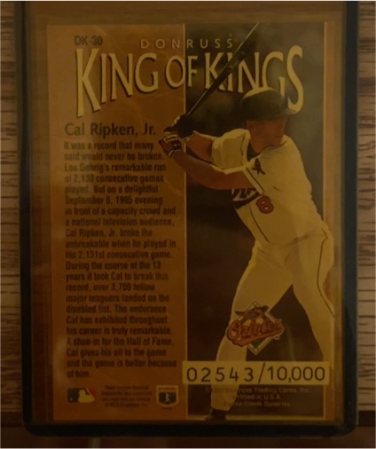 1995 Donruss King of Kings #DK-30 Cal Ripken Jr. — front