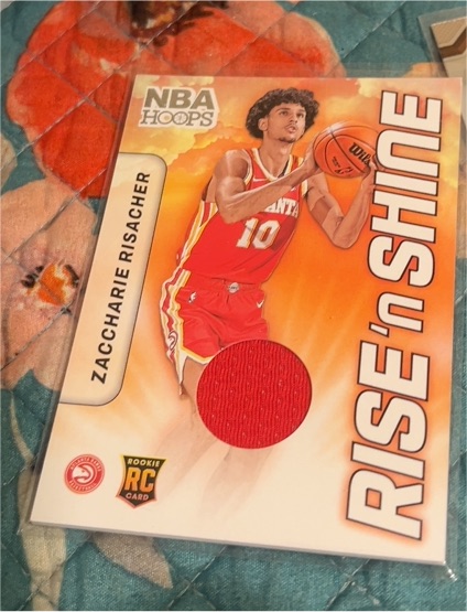 2024-25 Panini NBA Hoops Rise N Shine Memorabilia #RSM-ZRH Zaccharie Risacher — front