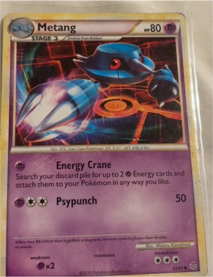 2010 Pokémon HS Unleashed #33 Metang — front