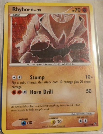 2009 Nintendo Pokemon Supreme Victors #122 Rhyhorn — front