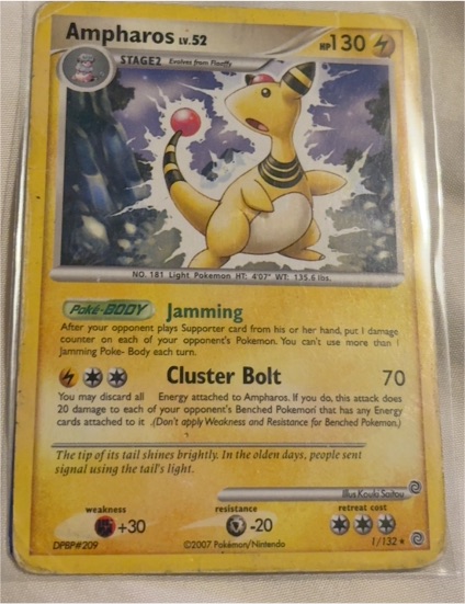 2007 Pokemon Secret Wonders #1 Ampharos — front