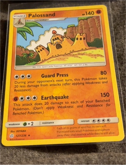2019 Pokemon SM Cosmic Eclipse #127 Palossand — front