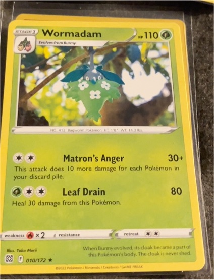 2022 Pokémon Sword & Shield Brilliant Stars #010 Wormadam — front