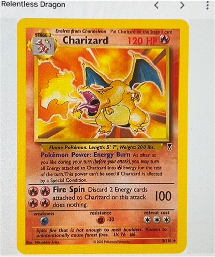 2002 Wizards of the Coast Legendary Collection #3 Charizard — front