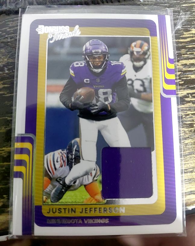 2025 Panini Donruss Threads Patch #DTH-JJN Justin Jefferson — front