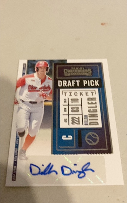2020 Panini Contenders Draft Pick Ticket Ditch Dingler — front