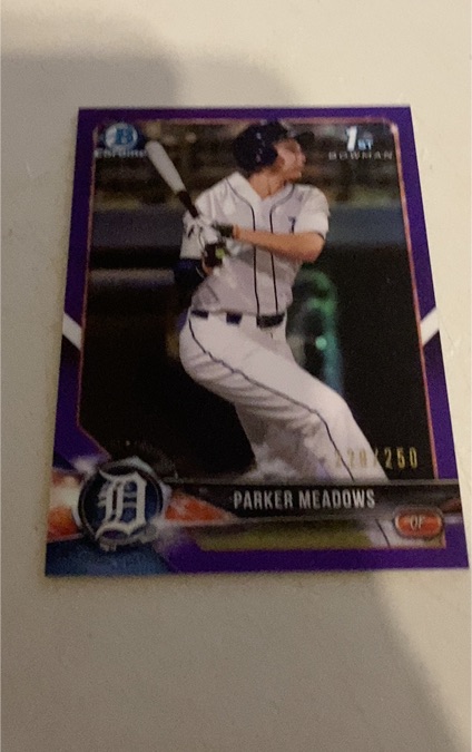 2018 Bowman Chrome Draft Purple Refractor #BDC-172 Parker Meadows — front