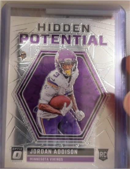 2023 Donruss Optic #HP-JA Jordan Addison Hidden Potential Rookie Card — front