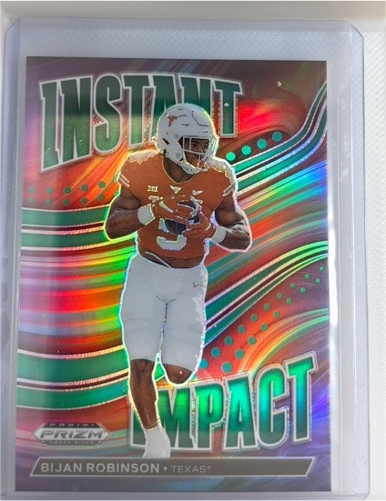 2023 Panini Prizm Draft Picks #II-17 Bijan Robinson Instant Impact Green — front