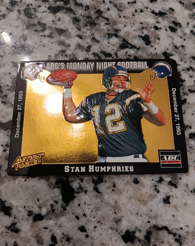 1993 Action Packed Monday Night Football Stan Humphries — front