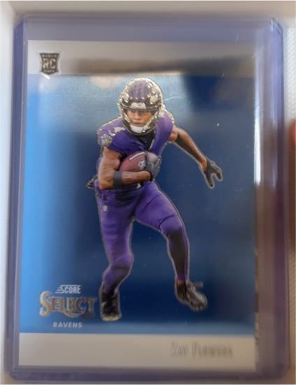 2023 Panini Select Score Throwback #STW-ZFL Zay Flowers Rookie Baltimore Ravens — front
