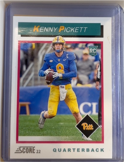 2022 Panini Score #TB1 Kenny Pickett 1992 Throwback Rookie — front