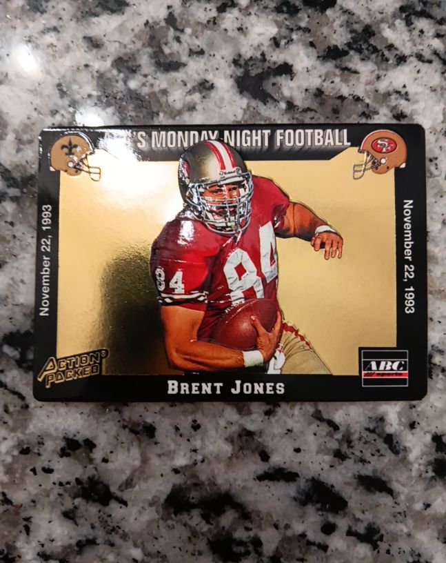 1993 Action Packed Monday Night Football #49 Brent Jones — front