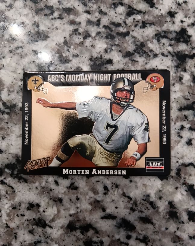 1993 Action Packed Monday Night Football #48 Morten Andersen — front