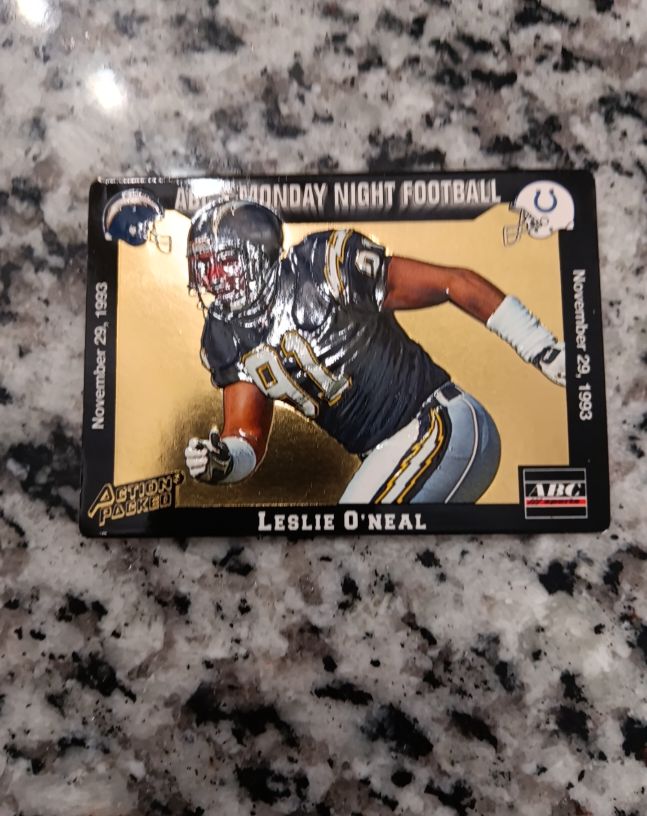 1993 Action Packed Monday Night Football #51 Leslie O'Neal — front
