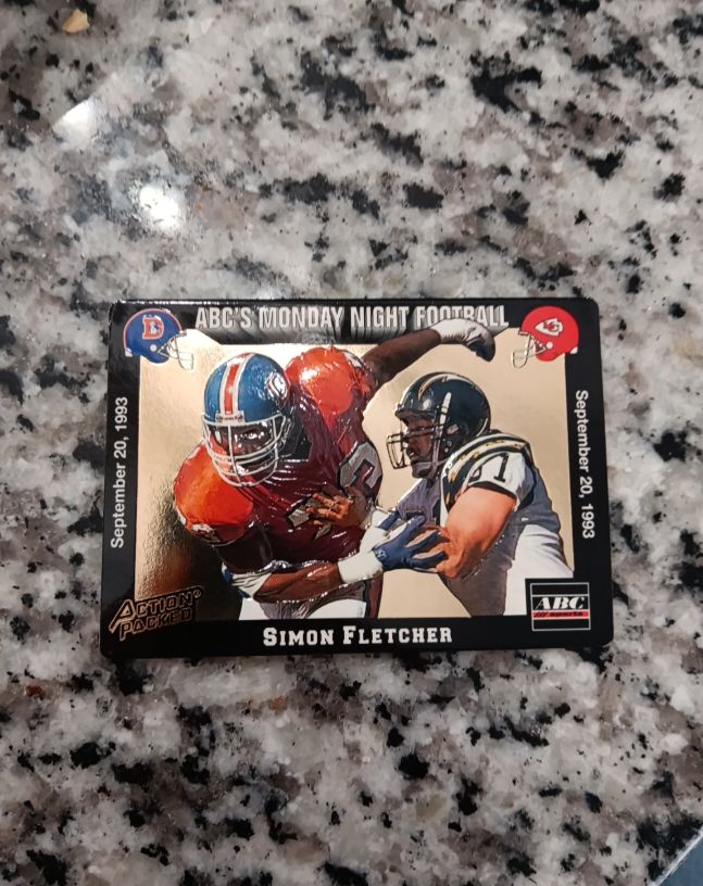 1993 Action Packed Monday Night Football #9 Simon Fletcher — front