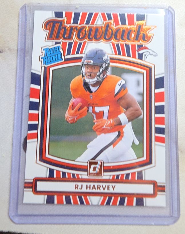 2025 Donruss #16 RJ Harvey Rated Rookie Throwback — front