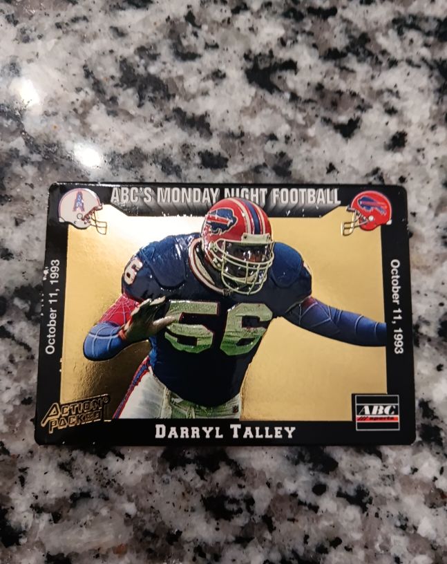 1993 Action Packed Monday Night Football #25 Darryl Talley — front